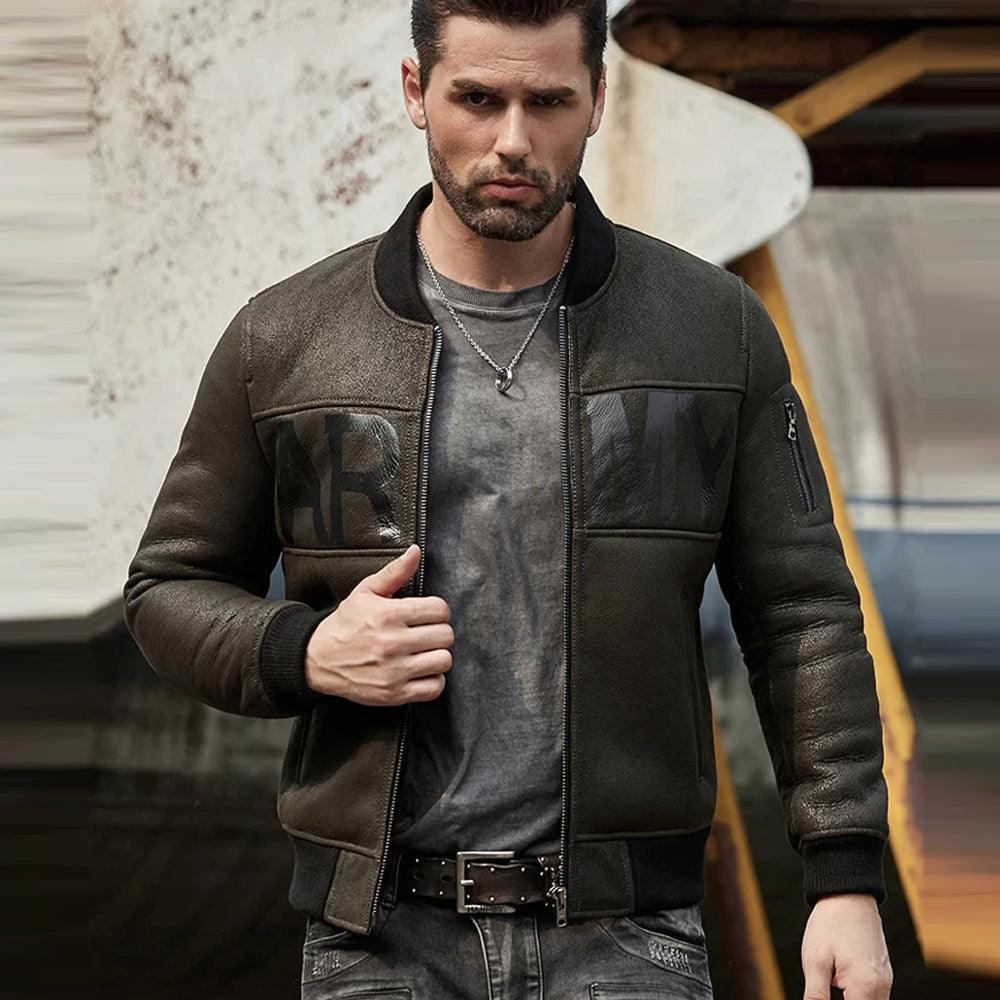 Leather Motorcycle Sheepskin, Leather Bomber Jacket, Leather Coats