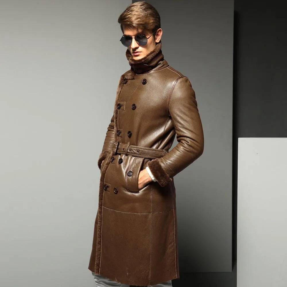 Men's B3 Shearling Jacket - Winter Windbreaker Long Fur Coat – Leather Loom