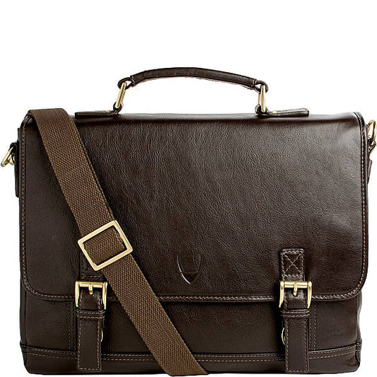 Hunter 15" Laptop Compatible Leather Briefcase - Leather Loom