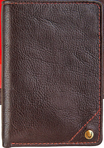 Angle Stitch Leather Slim Trifold Wallet - Leather Loom