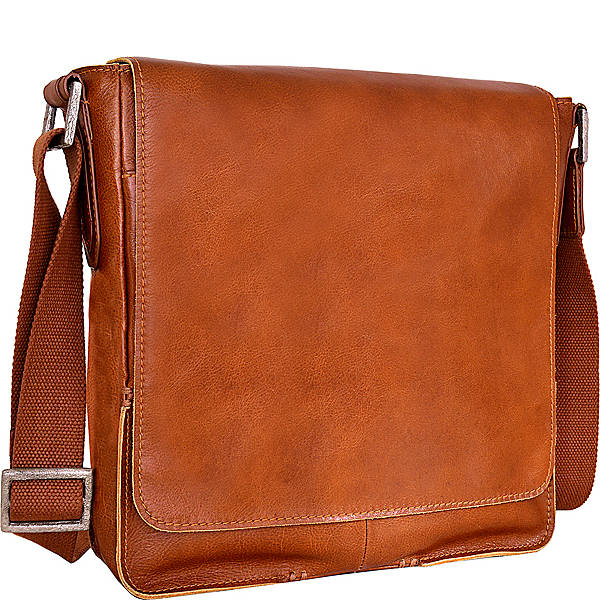 Fred Vertical Leather Messenger - Leather Loom