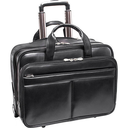 Bowery Wheeled Non-Detachable Laptop Briefcase - Leather Loom