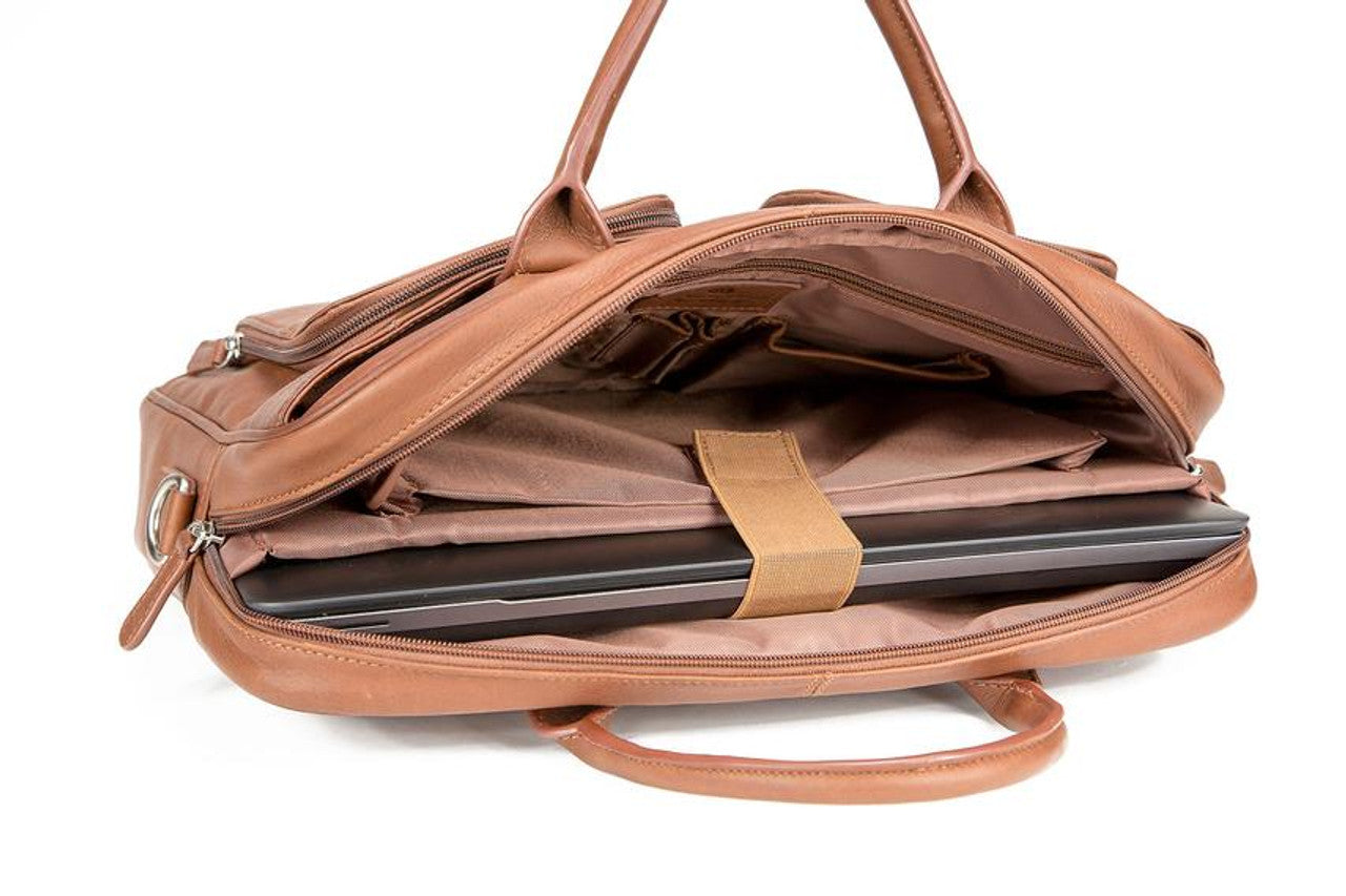 Daniel Double Pocket Briefcase - Leather Loom