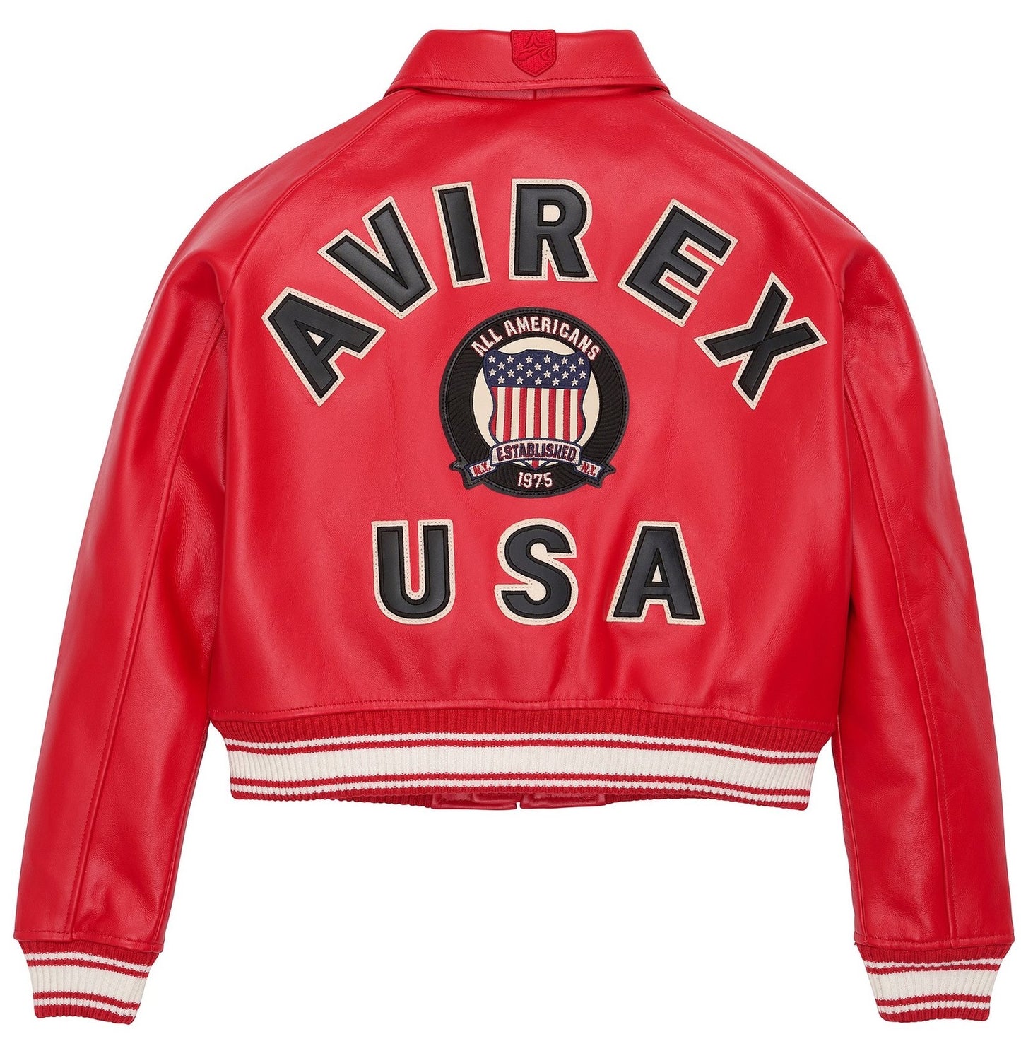 Avirex Cropped Red Bomber Jacket