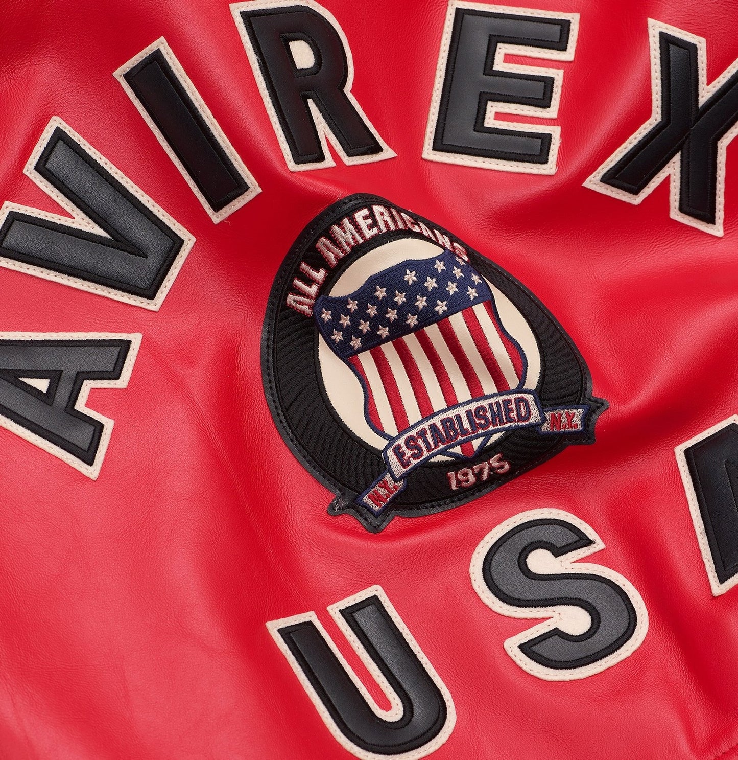 Avirex Cropped Red Bomber Jacket