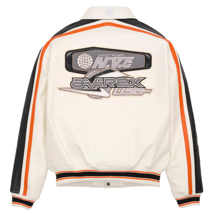 White City Racer Bomber Avirex Leather Jacket - Leather Loom