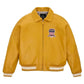 Men's New Yellow Avirex Real Bomber American Flight Leather Jacket - Leather Loom