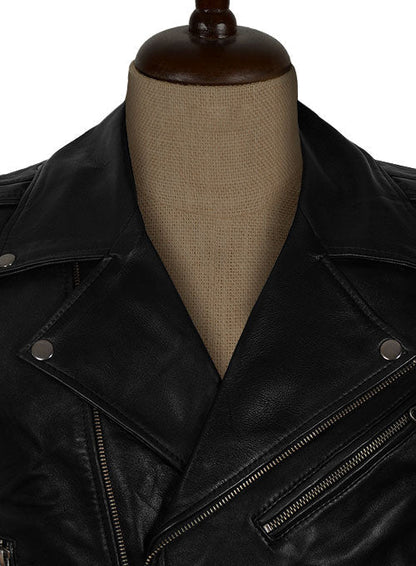 Mens Classic Black Leather Motorcycle Biker Vest - Leather Loom