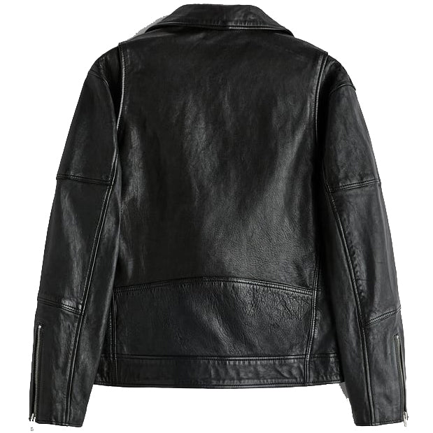 Black Leather Biker Motorcycle Jacket For Men - Leather Loom