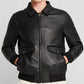 Men Black Lambskin Leather Biker Jacket - Leather Loom