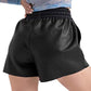 High Waisted Black Leather Shorts for Women - Leather Loom