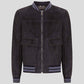 Black Suede Leather Bomber jacket for Men - Leather Loom