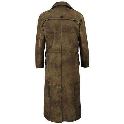 Brown Leather Duster Coat For Men - Leather Loom