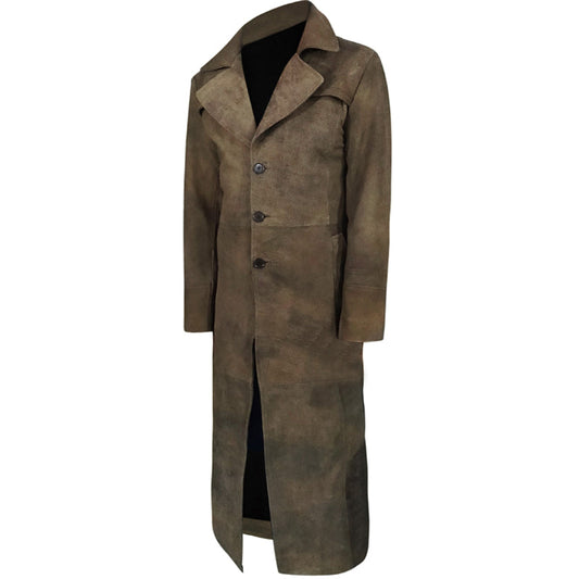 Brown Leather Duster Coat For Men - Leather Loom