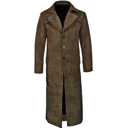 Brown Leather Duster Coat For Men - Leather Loom