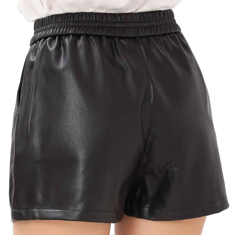 New Black Leather Shorts for Women with Pockets - Leather Loom