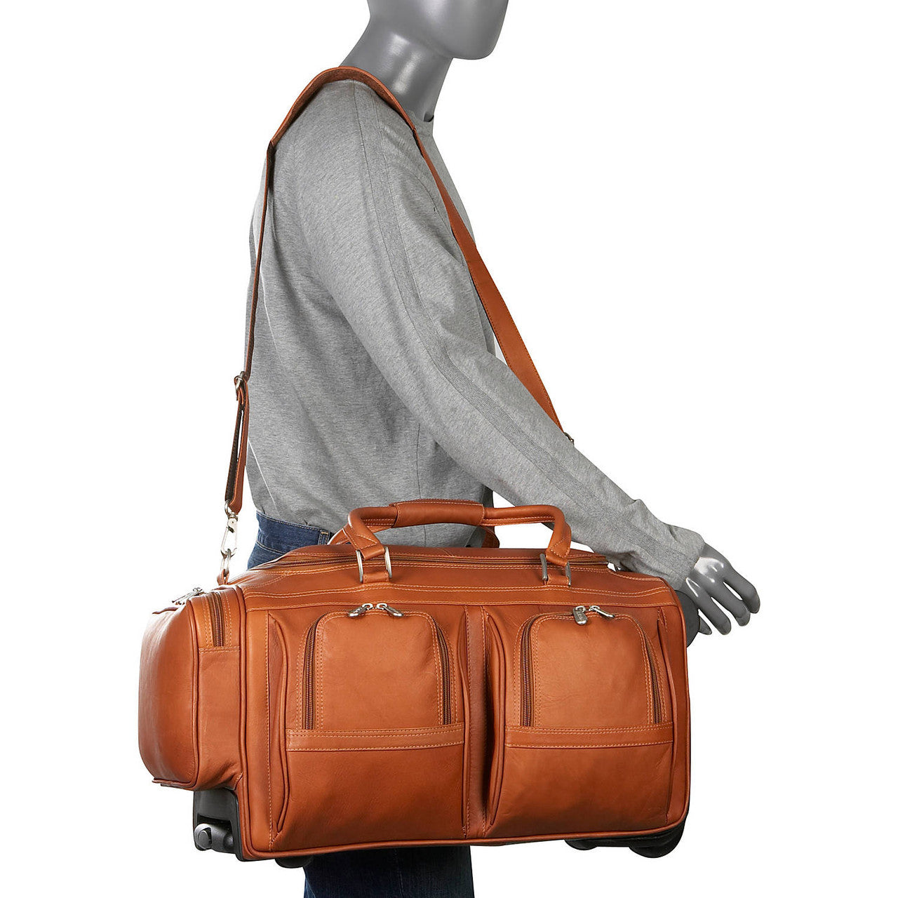 Duffel with Pockets on Wheels - Leather Loom