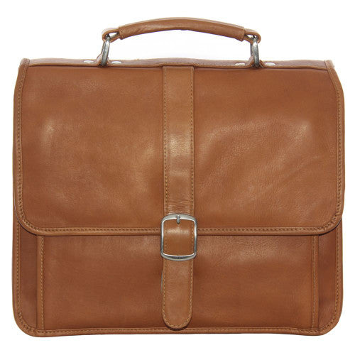 Small Flap-Over Laptop/Tablet Brief - Leather Loom