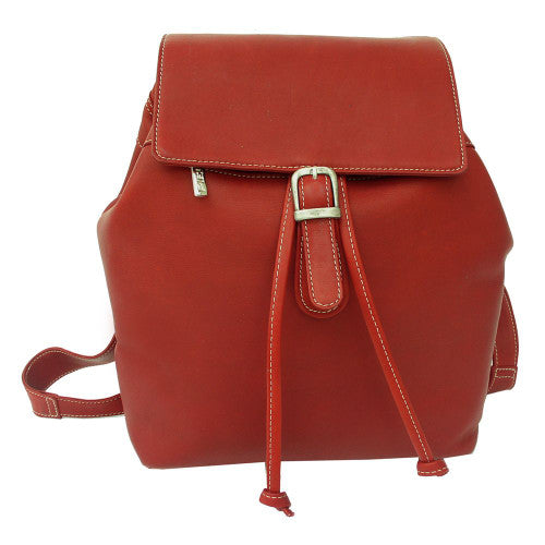 Top Flap Button Backpack - Leather Loom