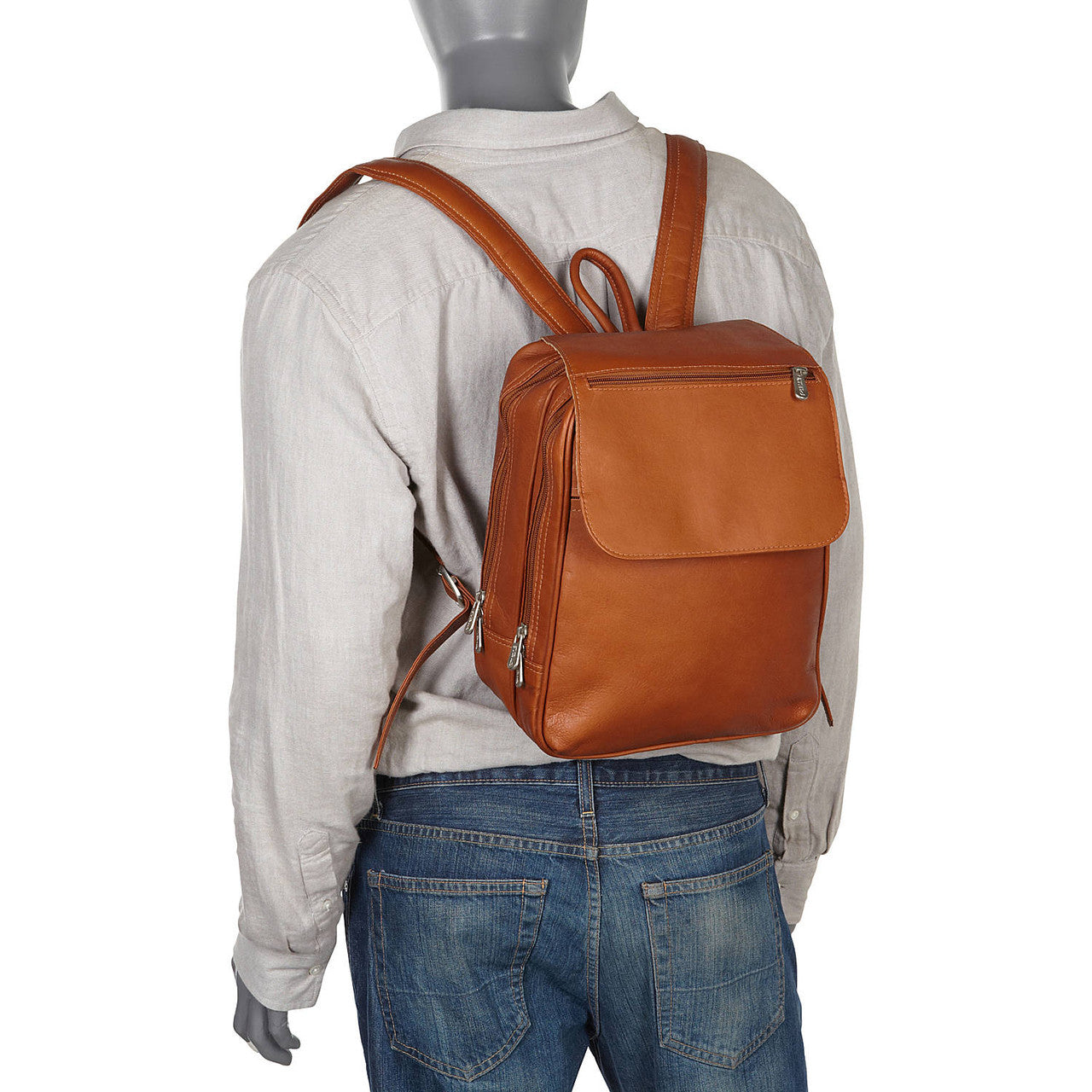 Flap-Over Tablet Backpack - Leather Loom