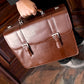 V Series Flournoy 15" Leather Double Compartment Laptop Case - Leather Loom