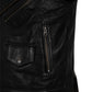 Mens Classic Black Leather Motorcycle Biker Vest - Leather Loom