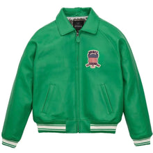 Green Avirex Bomber Leather Jacket - Leather Loom