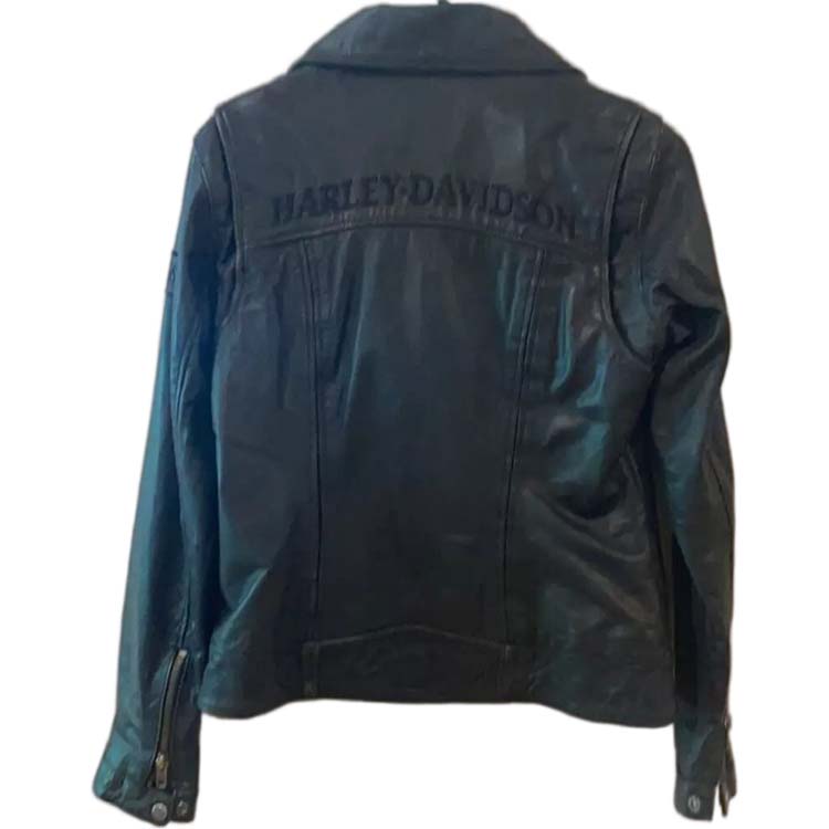Harley Davidson Rebels Black Biker Leather Jacket - Leather Loom