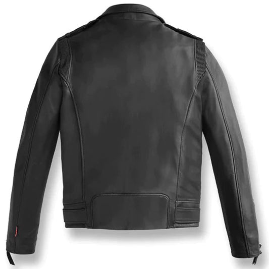 Mens Classic Genuine Leather Biker Jacket