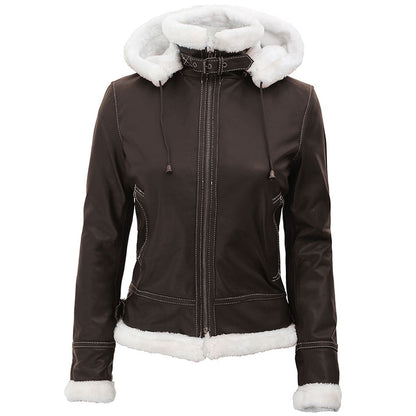 Womens Fur Lined Leather Jacket - Leather Loom