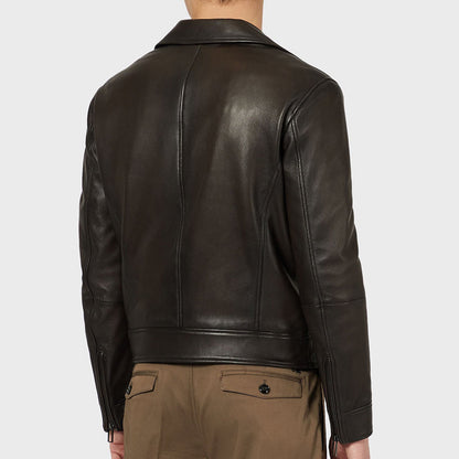 Men Dark Brown Leather Jacket - Leather Loom