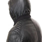 Men's Jed Black Leather Jacket With Hood - Leather Loom