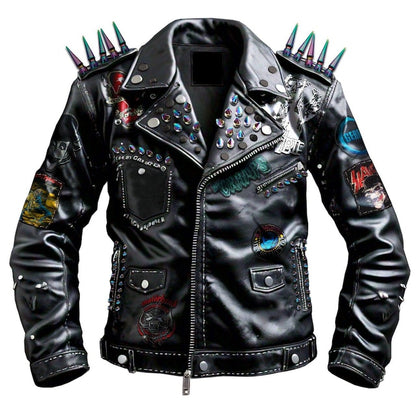 Men's Studded Leather Jacket