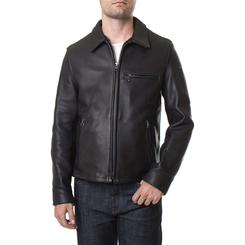 Men’s Black Real Leather Rider Jacket - Leather Loom