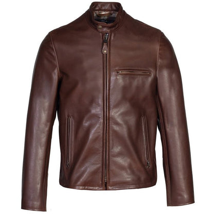 Mens Cafe Racer Leather Jacket Vintage Style - Leather Loom