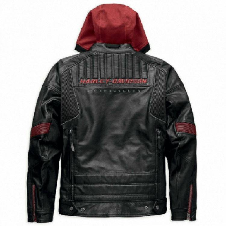 Mens Harley Davidson Motorcycle Leather Jacket with Donhill Hoodie - Leather Loom
