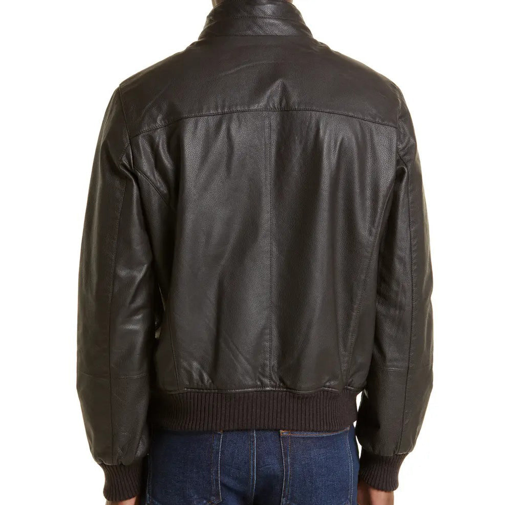 Mens Lambskin Genuine Leather Biker Jacket - Leather Loom