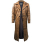 Mens Distressed Brown Leather Trench Coat - Leather Loom
