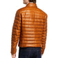 Men’s Lux Brown Leather Puffer Jacket - Leather Loom