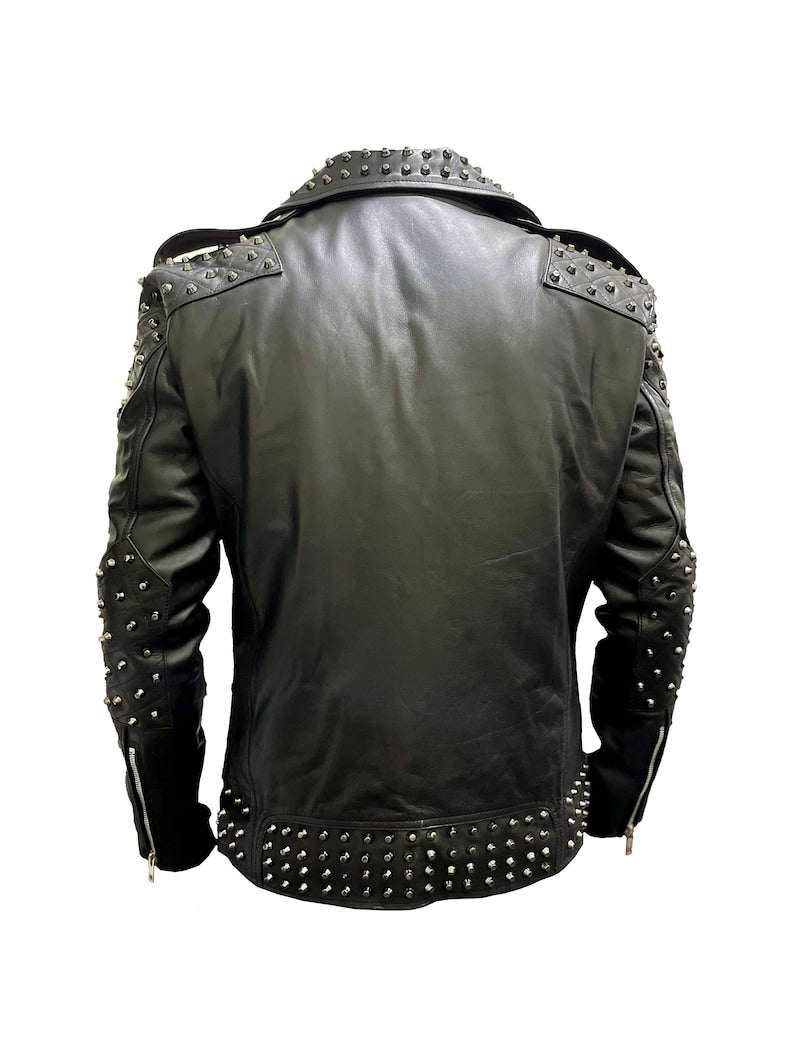 Mens Handmade 1Studded Leather Jacket