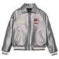 Metallic Silver Of Fashion Bomber Leather Jacket - Leather Loom