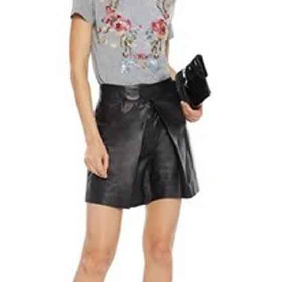 New Style Women Leather Shorts in Black - Leather Loom