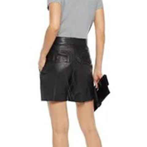 New Style Women Leather Shorts in Black - Leather Loom