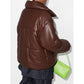 Womens Brown Leather Puffer Jacket - Leather Loom