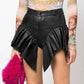 Ruffled Style Frilled Leather Shorts For Women - Leather Loom