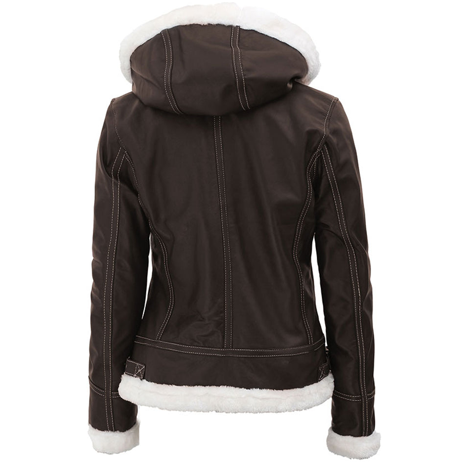Womens Fur Lined Leather Jacket - Leather Loom