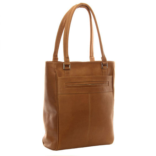 Vertical Laptop Tote - Leather Loom