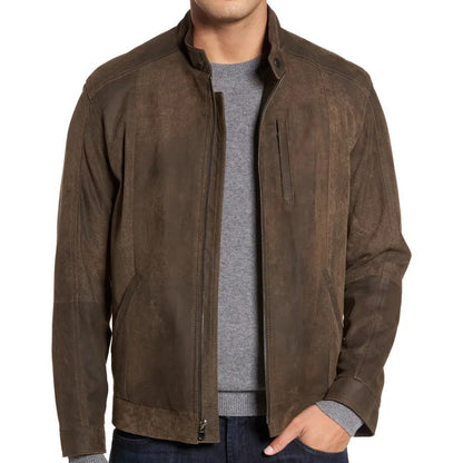 Vintage Suede Leather Moto Jacket - Leather Loom