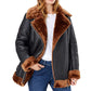 Women B3 Bomber Aviator Flying Real fur Sheepskin Shearling Leather Jacket - Leather Loom