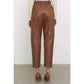 Women Brown Leather Trousers - Leather Loom